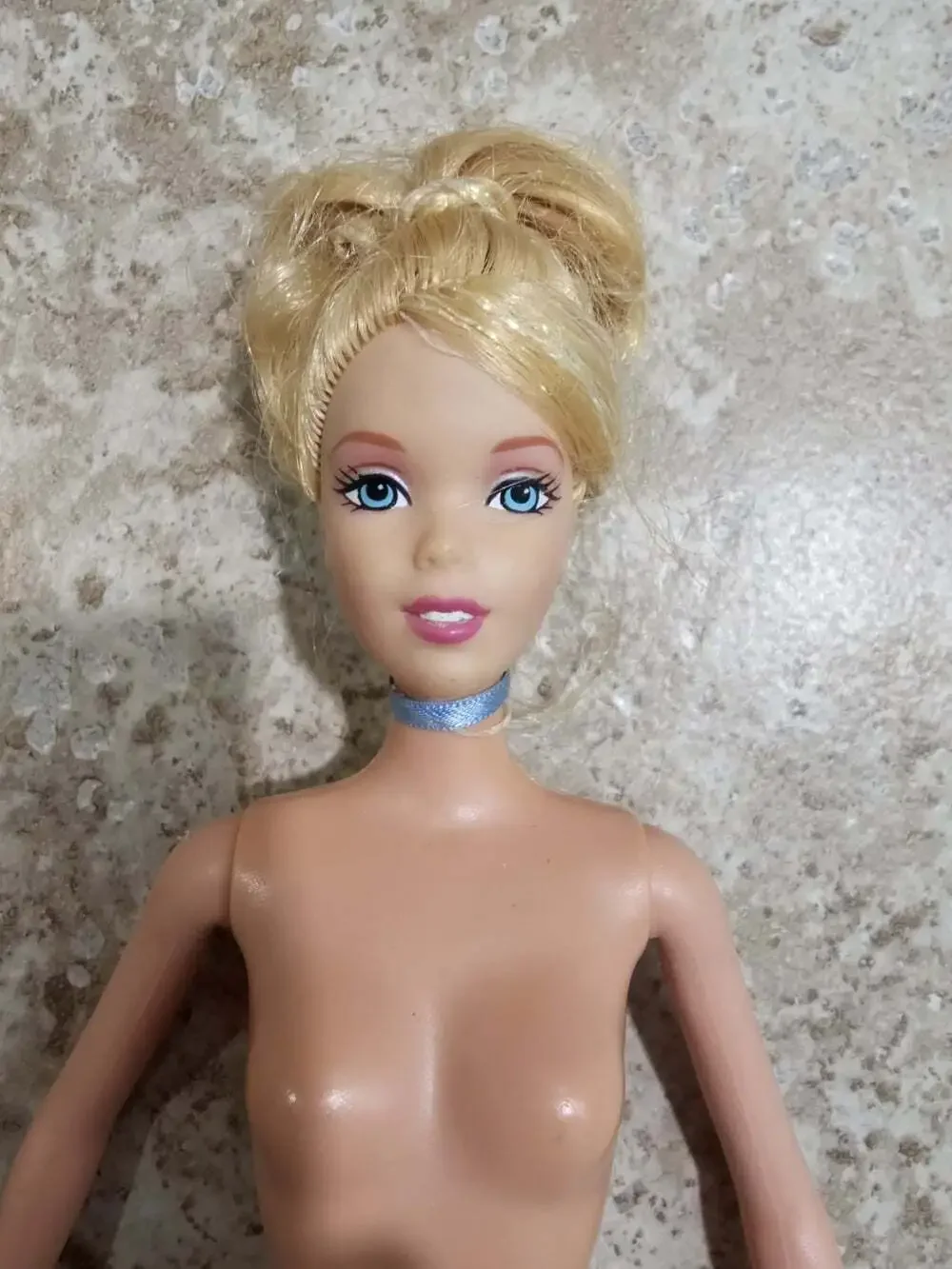Disney Mattel Cinderella Blonde Tinsel Hair Nude Doll Click Knee OOAK Restore